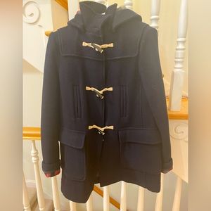 Topshop Wool Peacoat with Plaid Interior